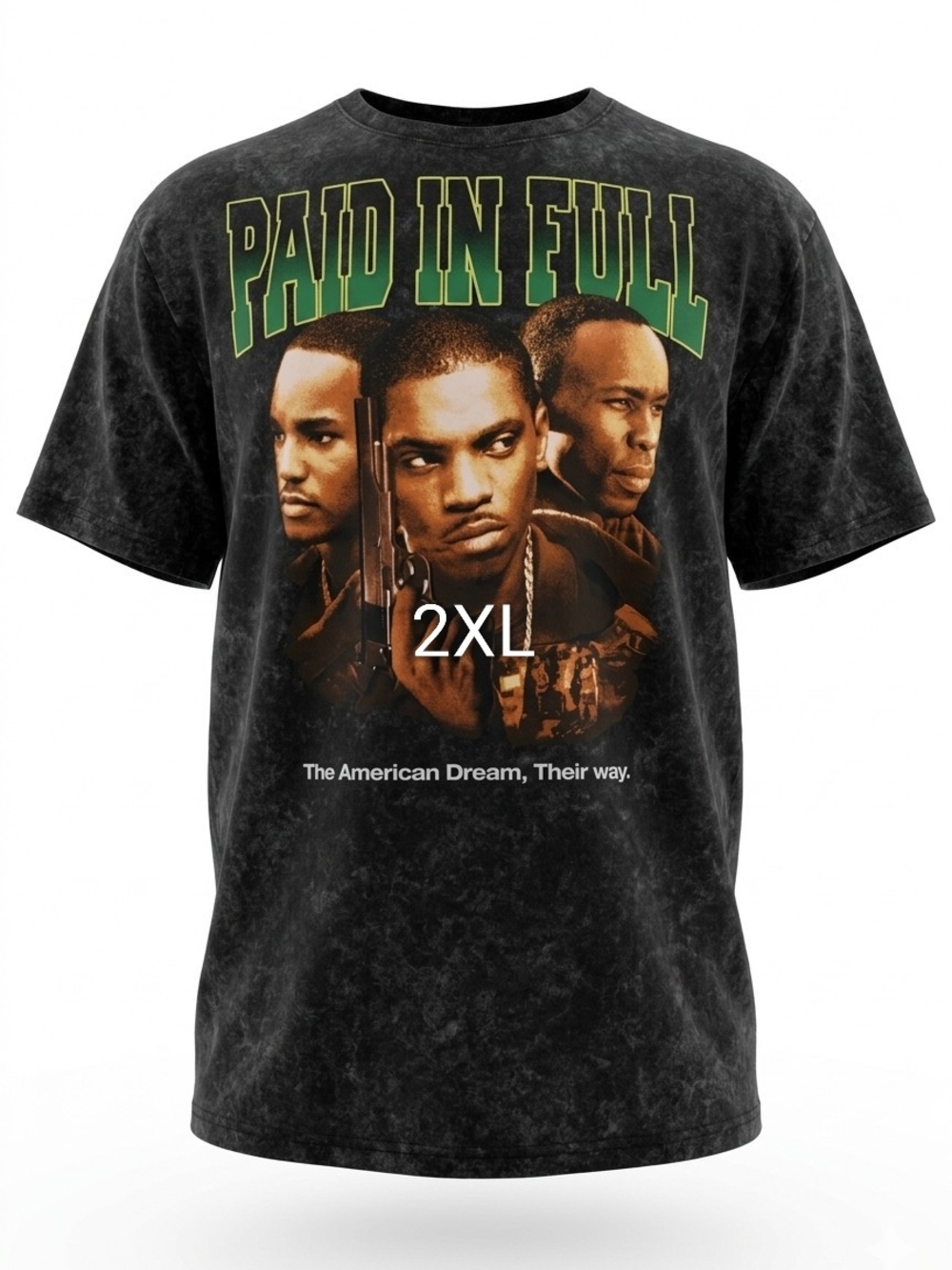 Paid In Full Movie Graphic Tee 2XL Vintage Acid Wash Hip Hop Rap Shirt